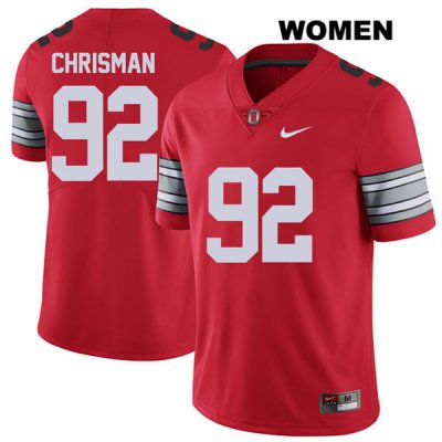 Women's NCAA Ohio State Buckeyes Haskell Garrett #92 College Stitched 2018 Spring Game Authentic Nike Red Football Jersey ZB20I34FL